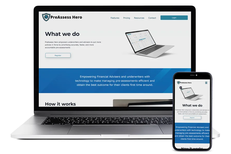 PreAssess Hero AU website design by Chandler Creativ